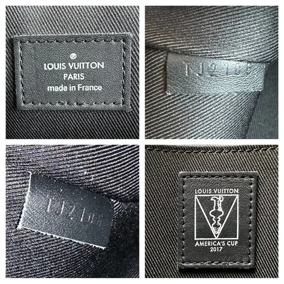 Authentic Louis Vuitton Damier Cobalt Red Blue & White Leather Cup Large Clutch - Picture 2 of 12